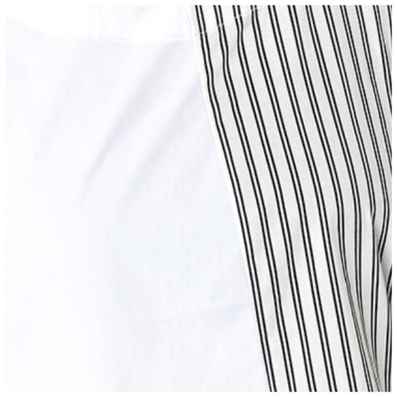 Black White 3D Stripe Pocket Oversize Tunic Top - Picture 8 of 8